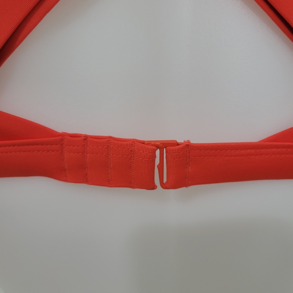 Xhilaration Boho Bikini Top Orange Vintage Flowers Cross Straps D/DD EUC - Picture 9 of 15